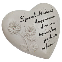 Load image into Gallery viewer, Special Husband Diamante Flower Graveside Memorial Love Heart Grave Plaque Ornament Decoration