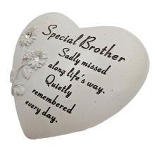 Load image into Gallery viewer, Special Brother Diamante Flower Graveside Memorial Love Heart Grave Plaque Ornament Decoration