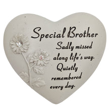 Load image into Gallery viewer, Special Brother Diamante Flower Graveside Memorial Love Heart Grave Plaque Ornament Decoration