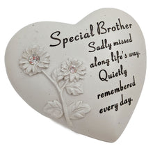 Load image into Gallery viewer, Special Brother Diamante Flower Graveside Memorial Love Heart Grave Plaque Ornament Decoration