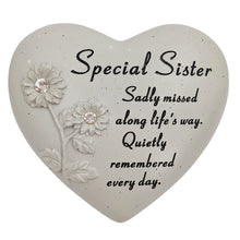 Load image into Gallery viewer, Special Sister Diamante Flower Graveside Memorial Love Heart Grave Plaque Ornament Decoration