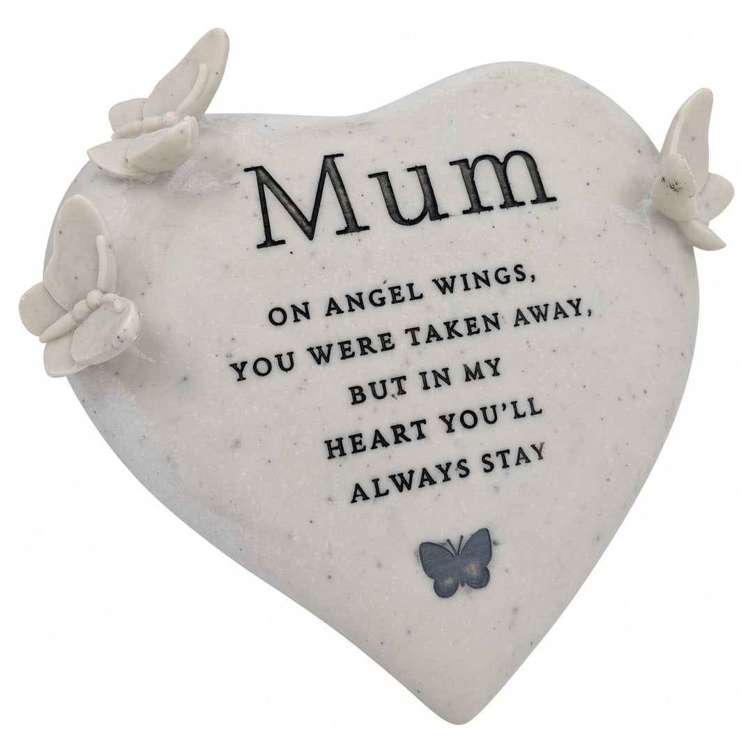 Mum butterfly heart memorial ornament