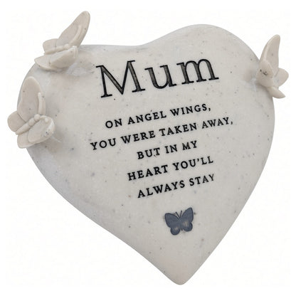 Mum butterfly heart memorial ornament