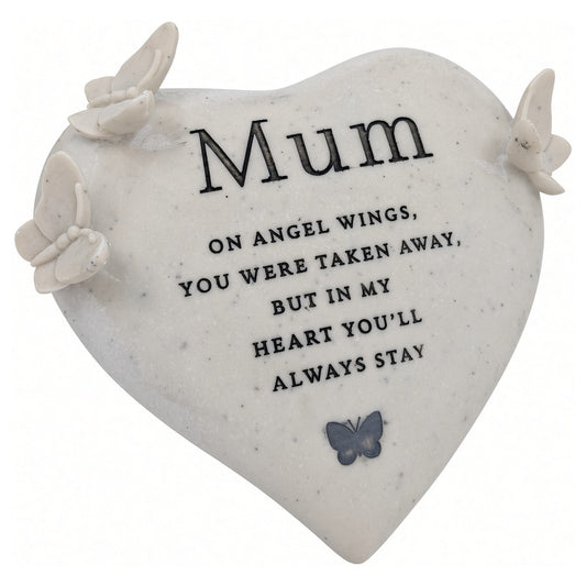 Mum butterfly heart memorial ornament