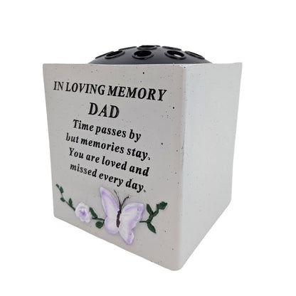 Special Dad Small Memorial Grave Vase with Butterfly Rose