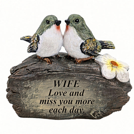 Wife Lovebird Memorial Ornament Graveside Plaque