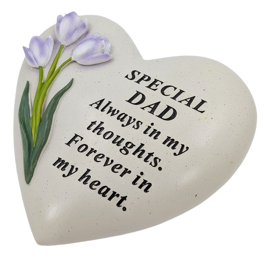 Special Dad lilac tulip heart memorial plaque