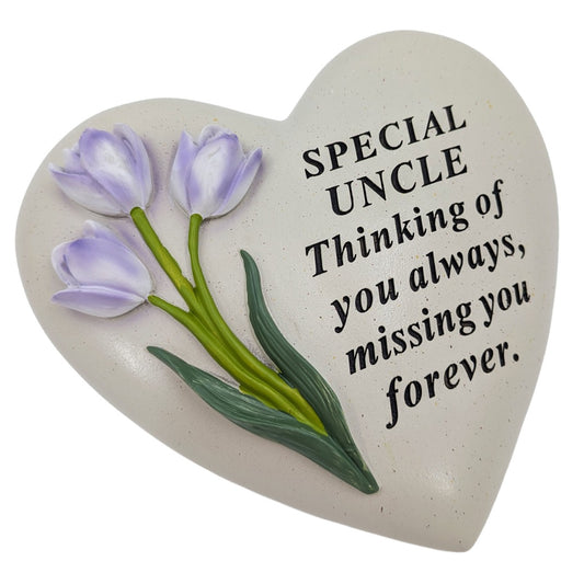 Special Uncle lilac tulip heart memorial plaque