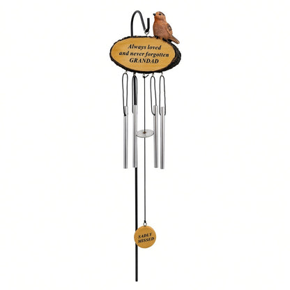 Grandad Sadly Missed Robin Bird Graveside Memorial Wind Chime