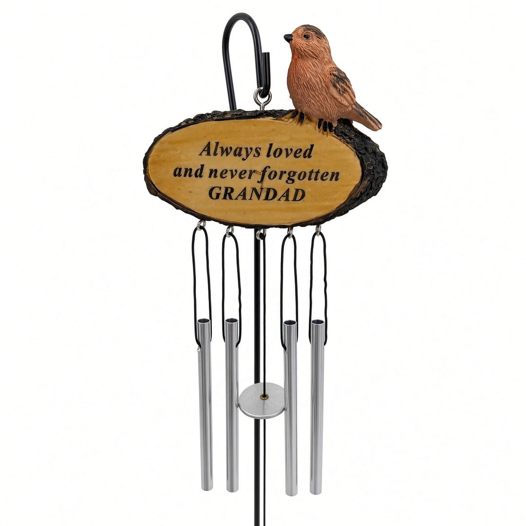 Grandad Sadly Missed Robin Bird Graveside Memorial Wind Chime