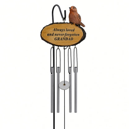 Grandad Sadly Missed Robin Bird Graveside Memorial Wind Chime