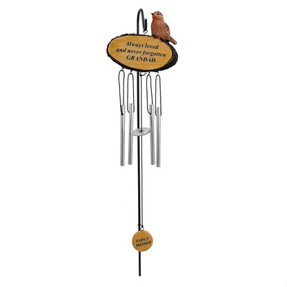 Grandad Sadly Missed Robin Bird Graveside Memorial Wind Chime