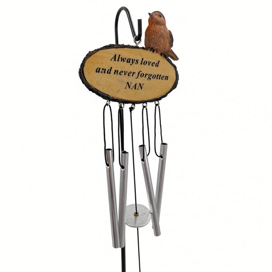 Nan Sadly Missed robin memorial stake with chimes