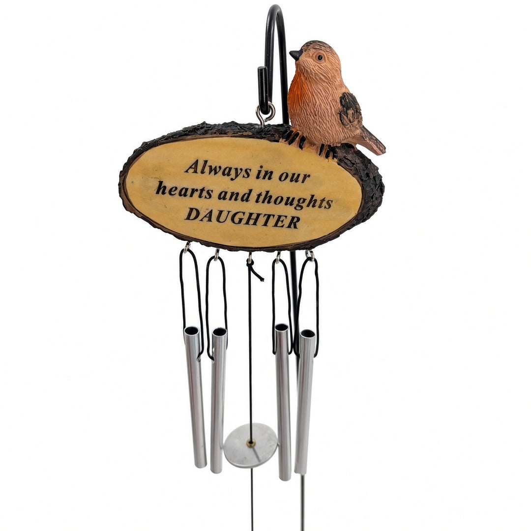 Daughter Sadly Missed Robin Bird Graveside Memorial Wind Chime