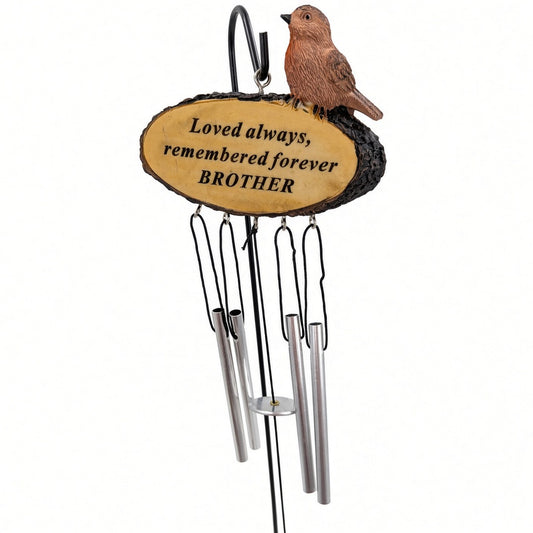 Brother Sadly Missed robin memorial stake with chimes