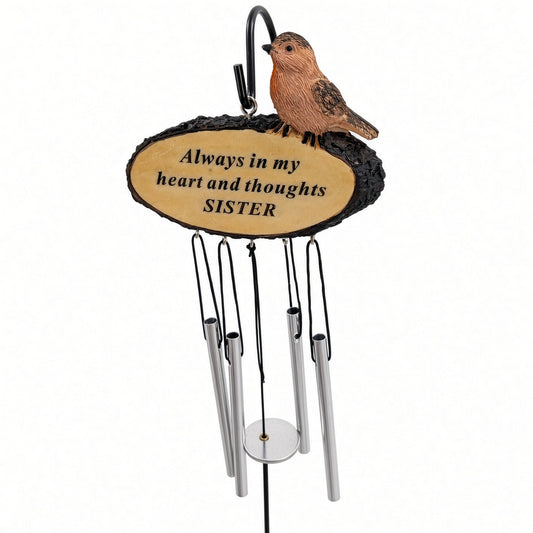 Sister Sadly Missed robin memorial stake with chimes