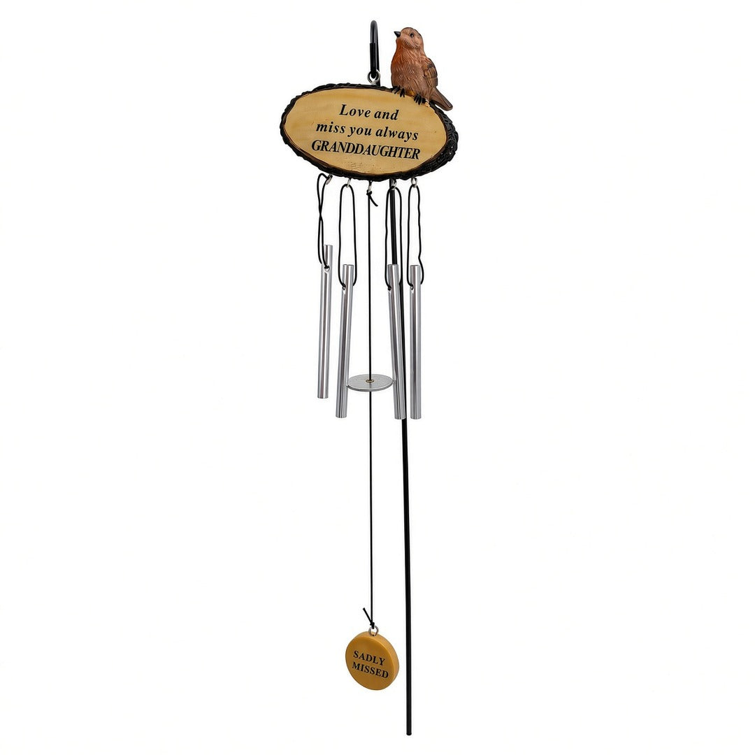 Granddaughter Sadly Missed Robin Bird Graveside Memorial Wind Chime