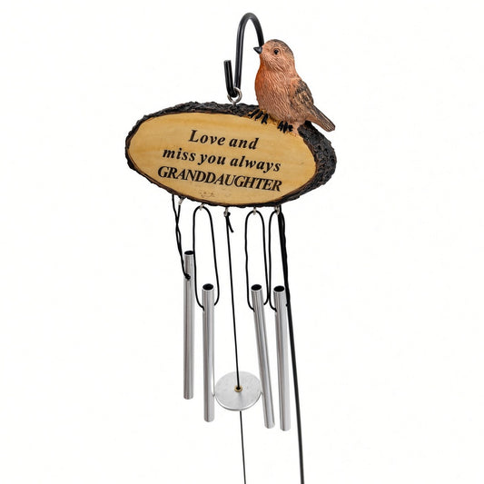 Granddaughter Sadly Missed robin memorial stake with chimes