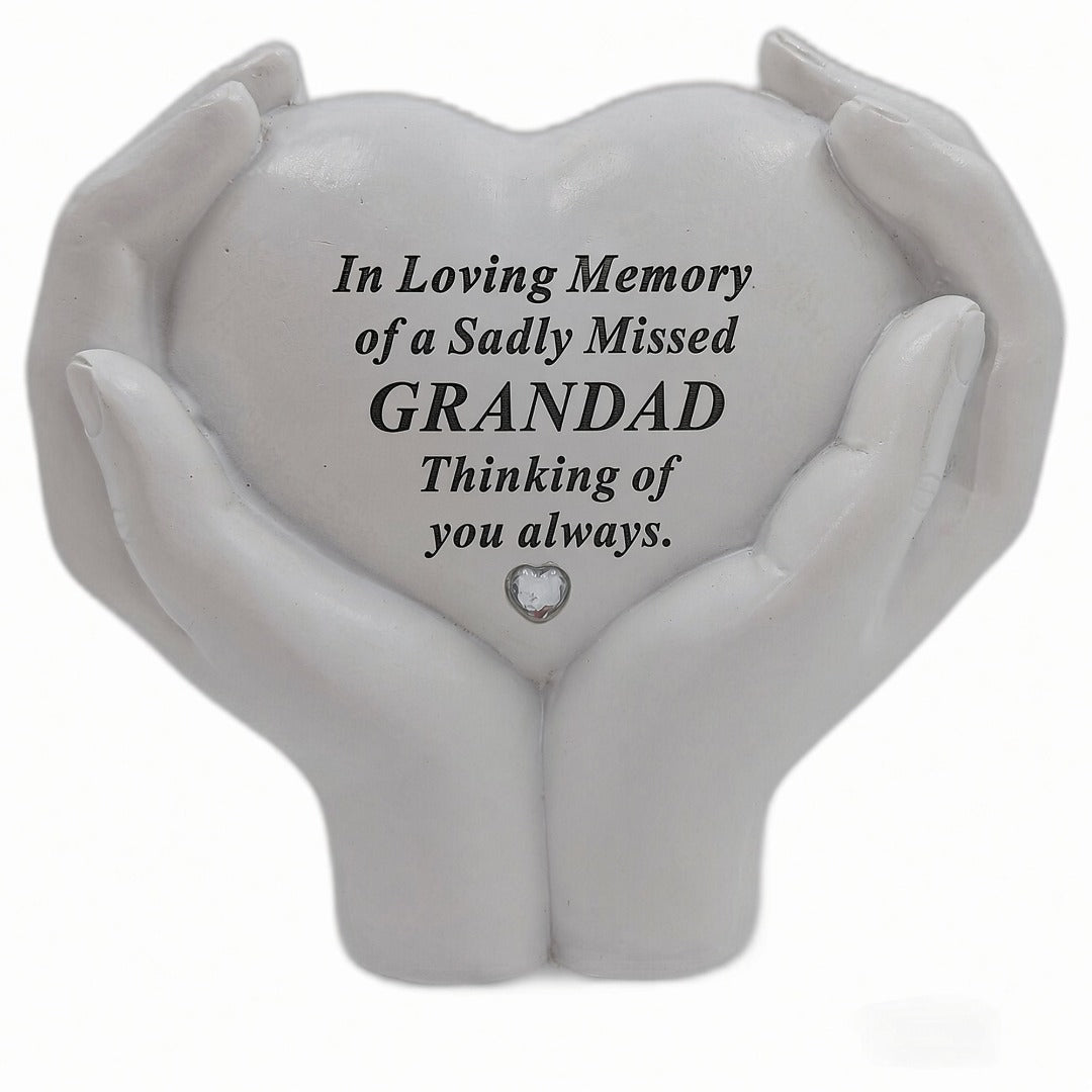 Grandad Memorial Hands Holding Heart Grave Ornament