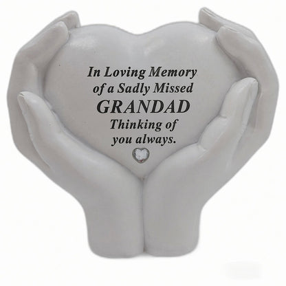 Grandad Memorial Hands Holding Heart Grave Ornament