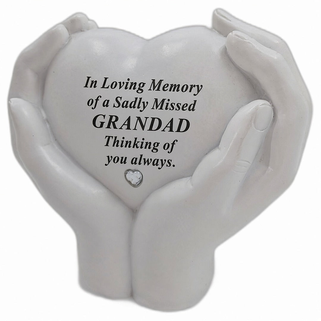 Grandad Memorial Hands Holding Heart Grave Ornament