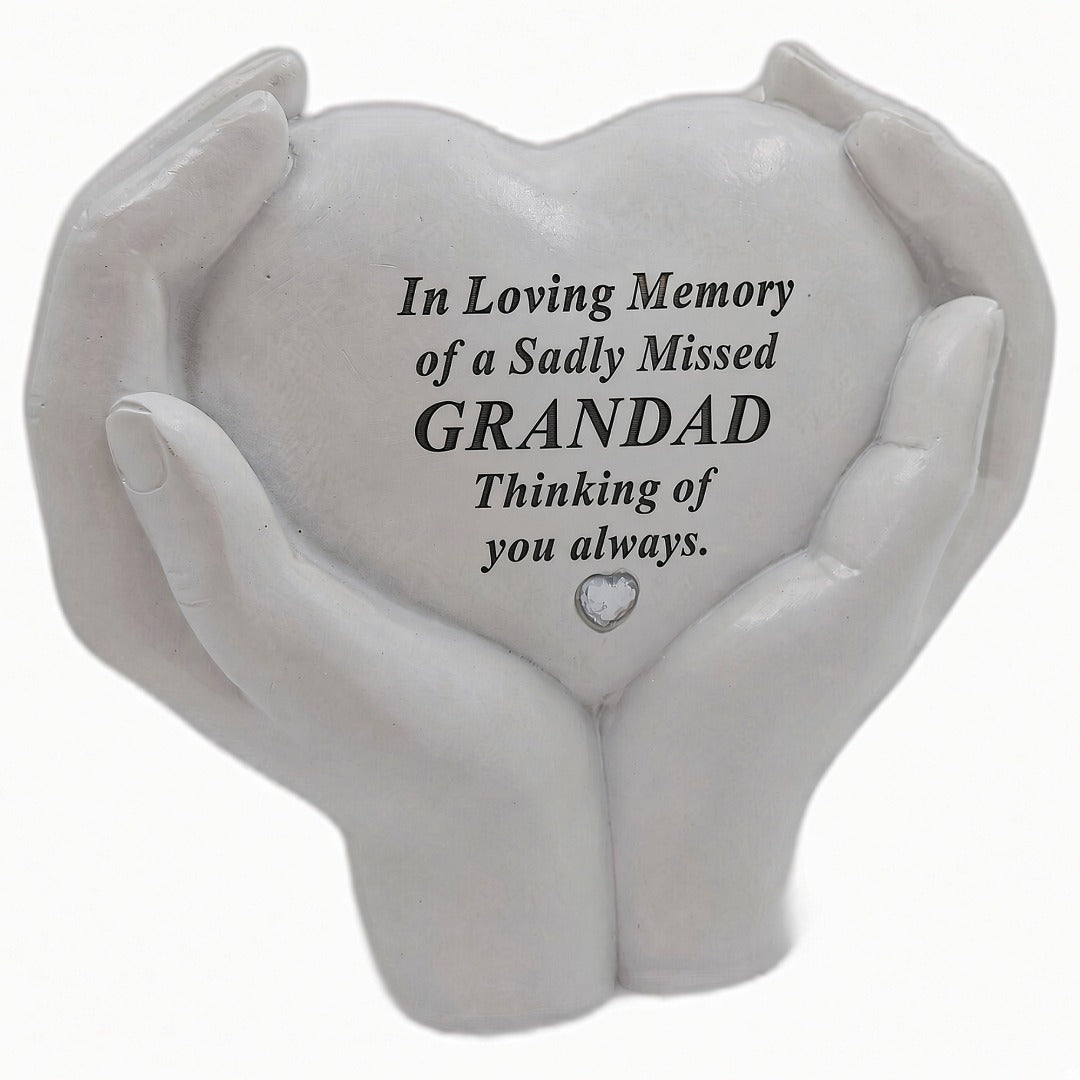 Grandad Memorial Hands Holding Heart Grave Ornament