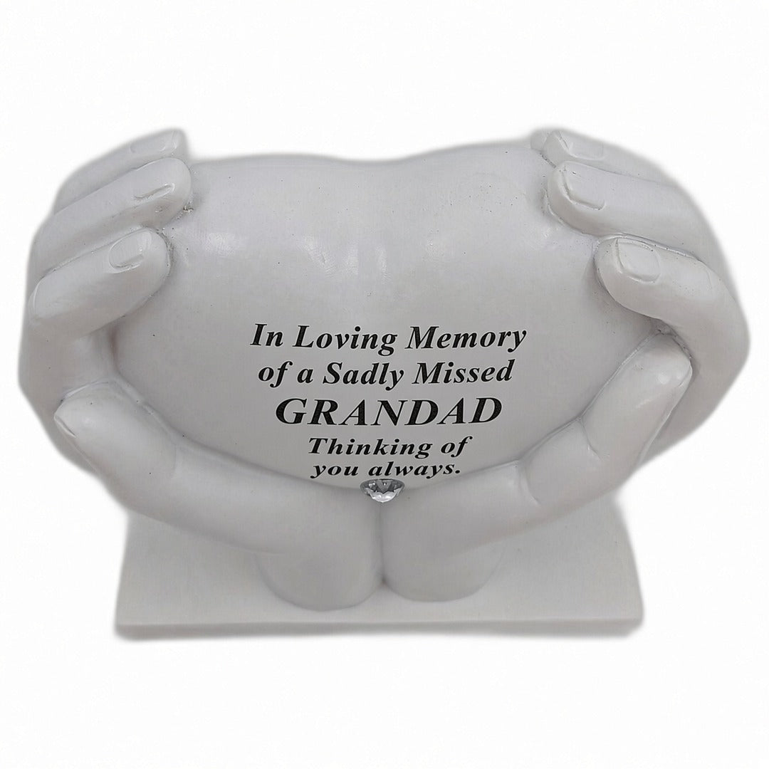 Grandad Memorial Hands Holding Heart Grave Ornament
