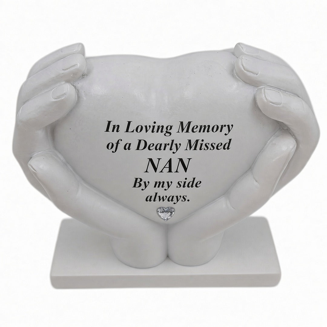 Nan Memorial Hands Holding Heart Grave Ornament