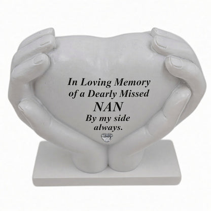 Nan Memorial Hands Holding Heart Grave Ornament