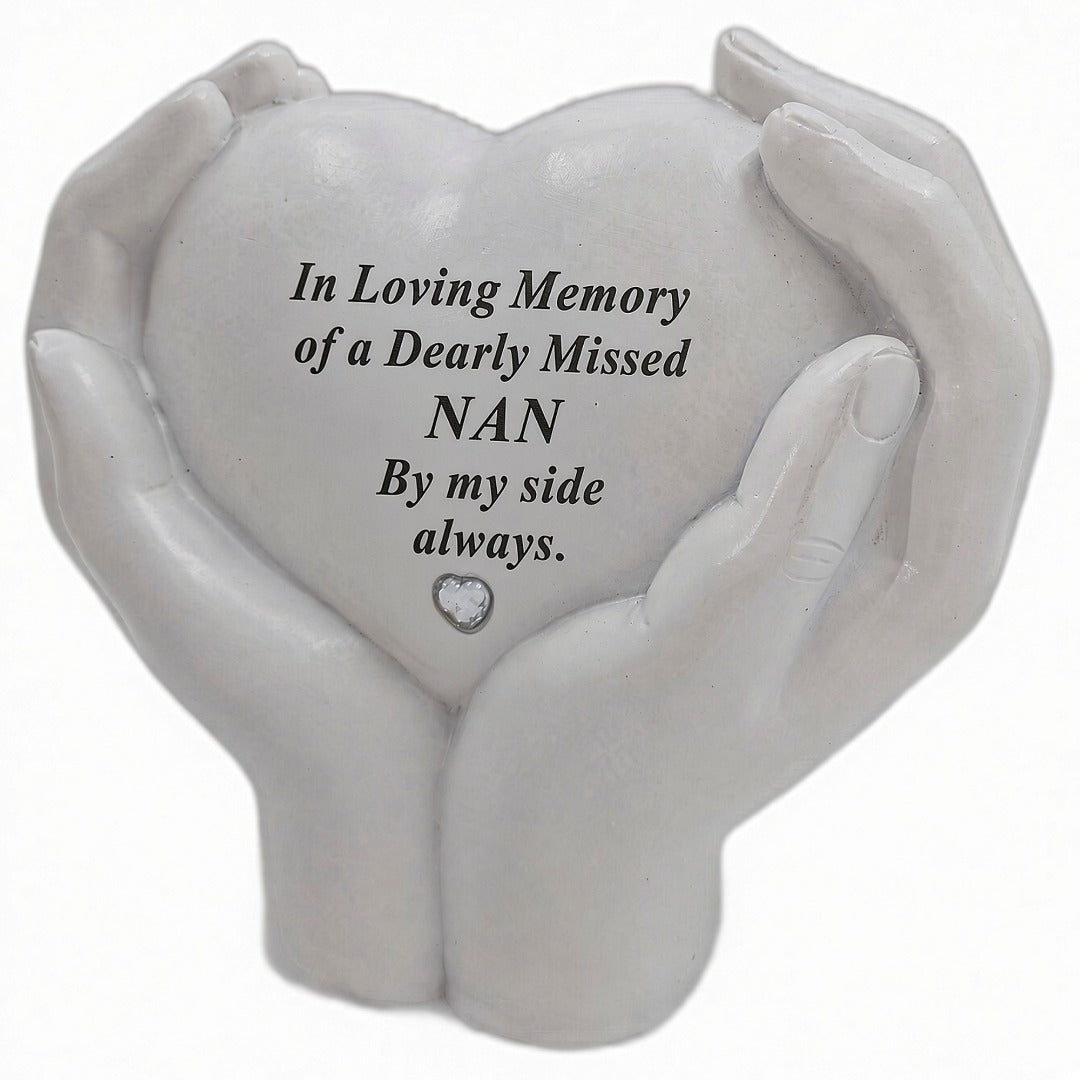 Nan Memorial Hands Holding Heart Grave Ornament