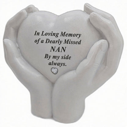 Nan Memorial Hands Holding Heart Grave Ornament