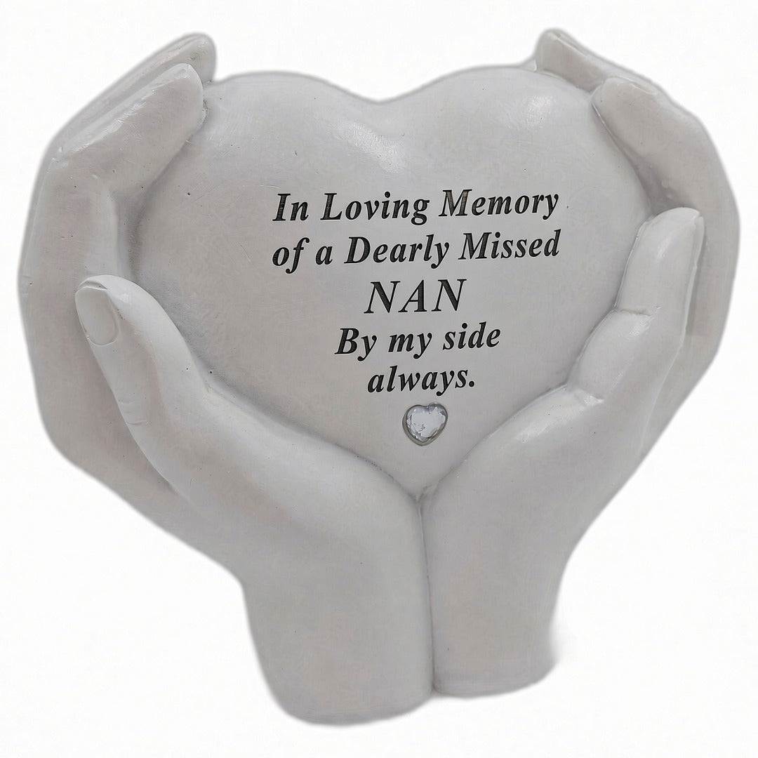 Nan Memorial Hands Holding Heart Grave Ornament