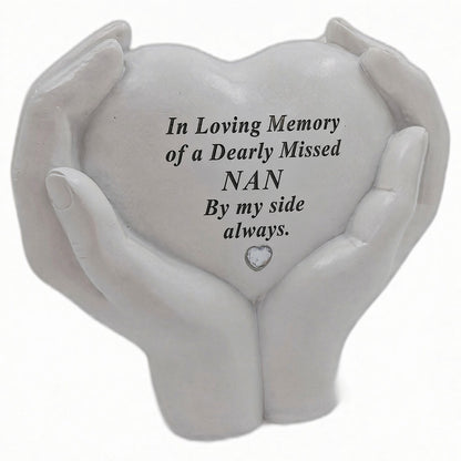 Nan Memorial Hands Holding Heart Grave Ornament