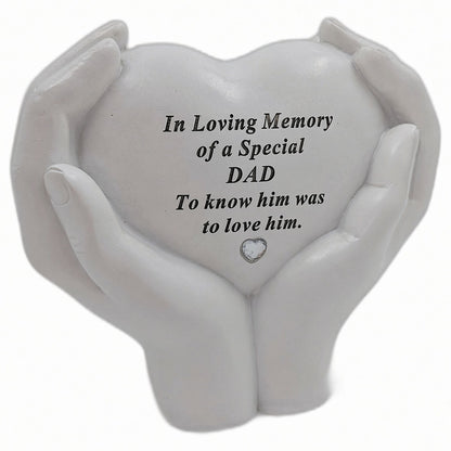 Dad Memorial Hands Holding Heart Grave Ornament