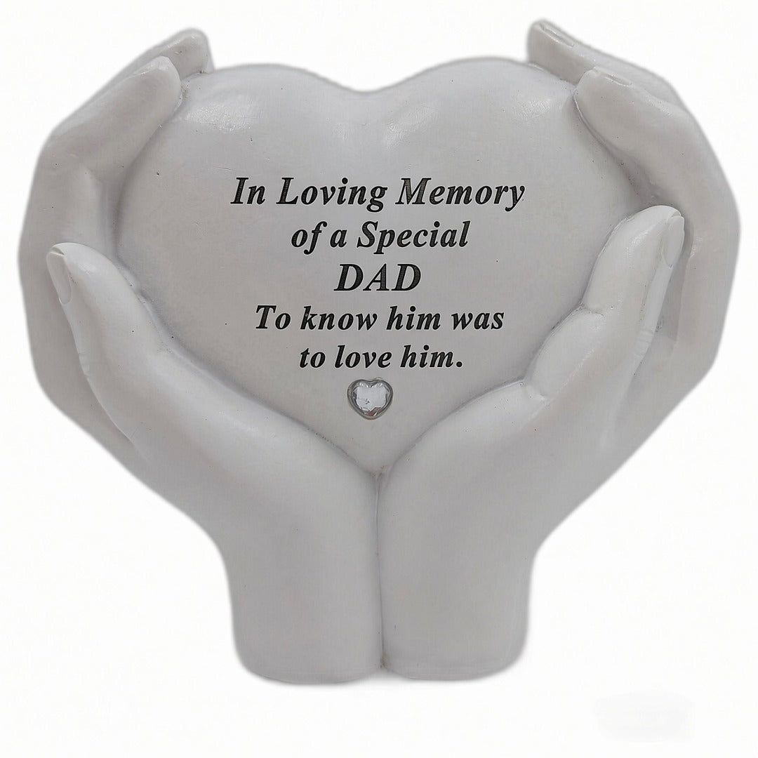 Dad Memorial Hands Holding Heart Grave Ornament