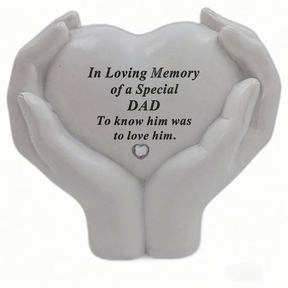 Dad Memorial Hands Holding Heart Grave Ornament