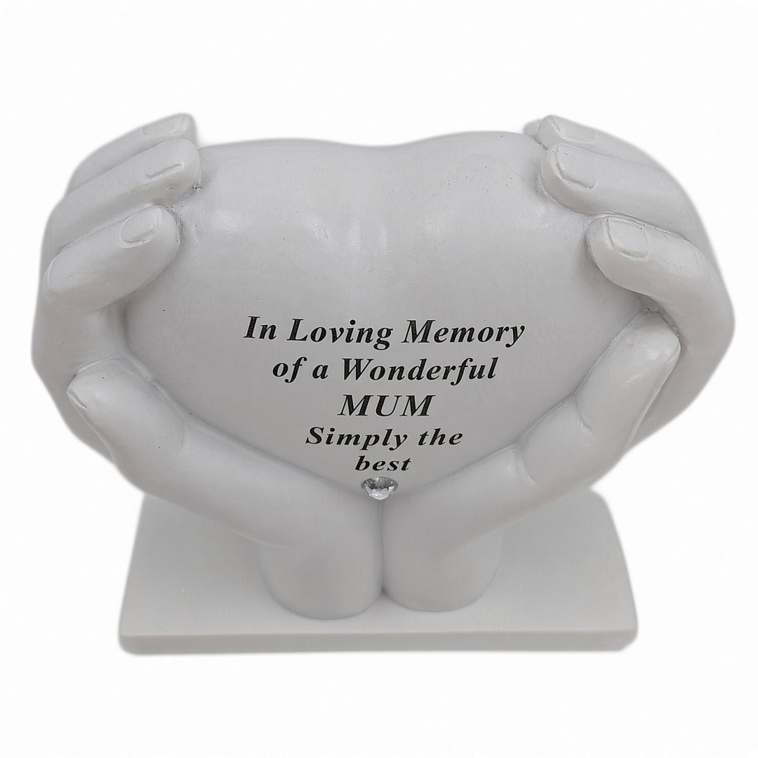 Mum Memorial Hands Holding Heart Grave Ornament