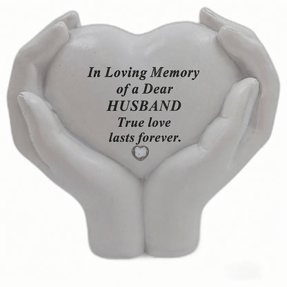 Husband Memorial Hands Holding Heart Grave Ornament