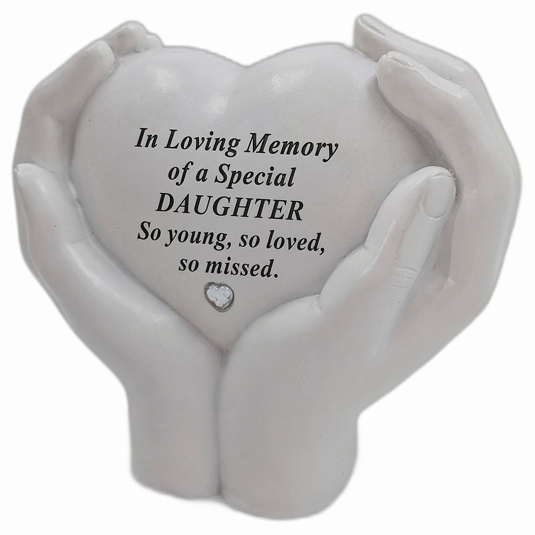 Daughter Memorial Hands Holding Heart Grave Ornament