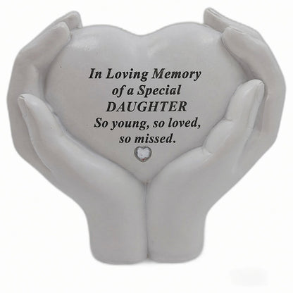 Daughter Memorial Hands Holding Heart Grave Ornament