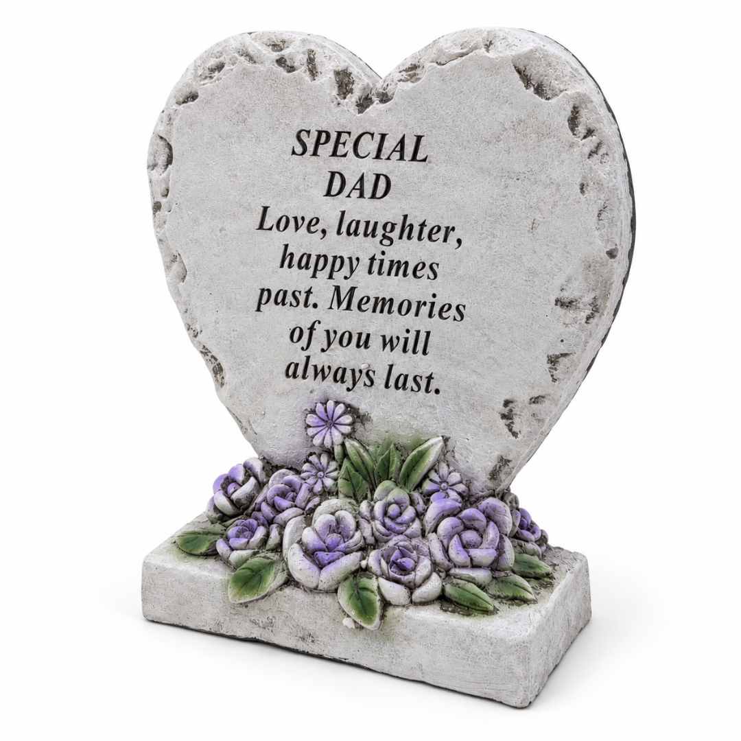 Special Dad Memorial Heart Plaque Cement Grave Ornament
