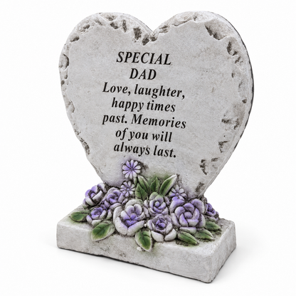 Special Dad Memorial Heart Plaque Cement Grave Ornament