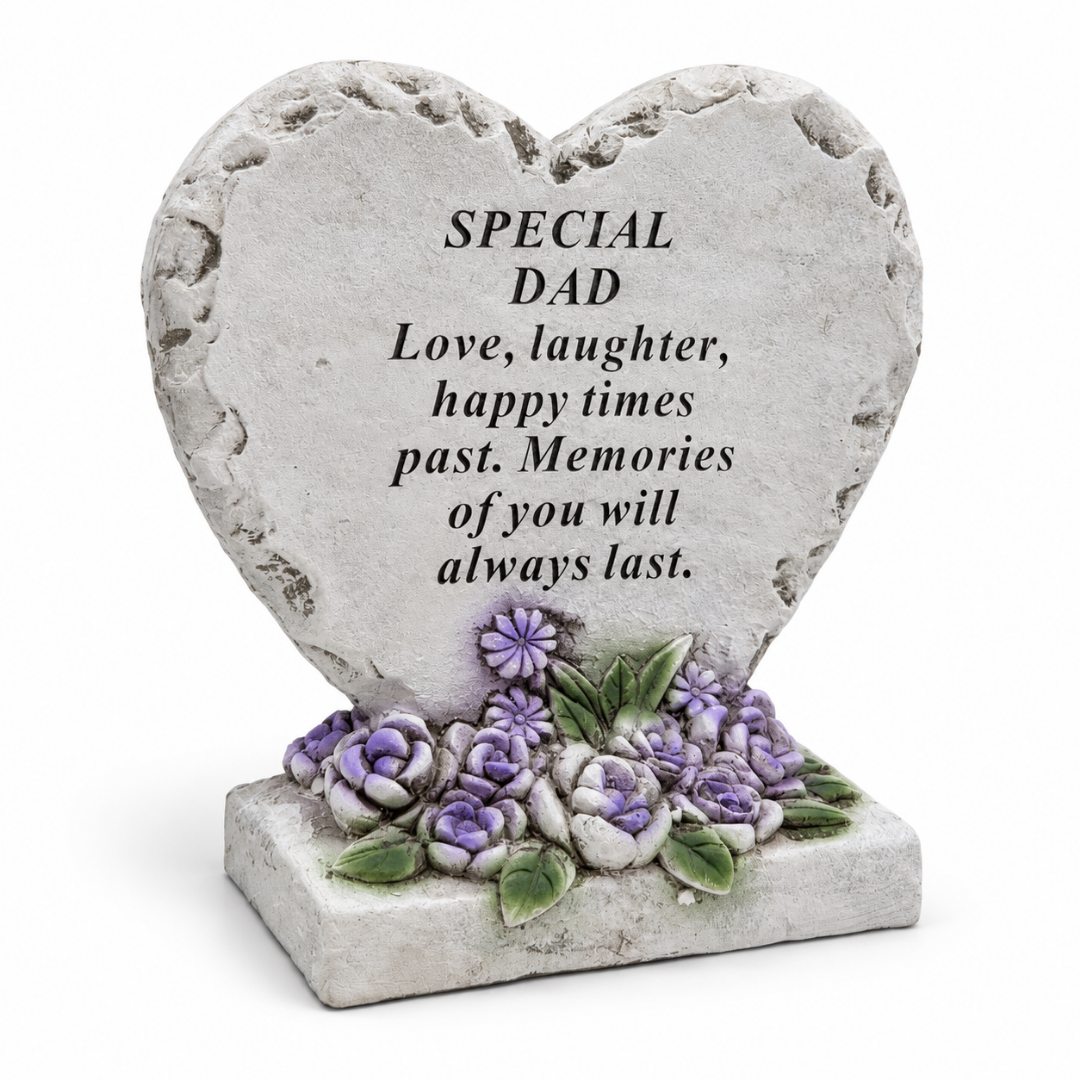 Special Dad Memorial Heart Plaque Cement Grave Ornament