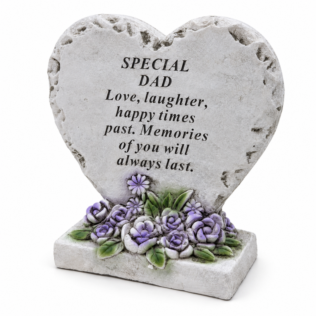 Special Dad Memorial Heart Plaque Cement Grave Ornament
