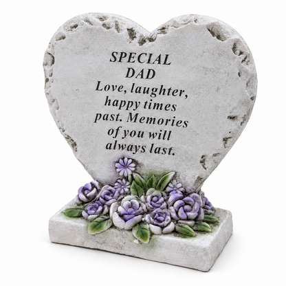Special Dad Memorial Heart Plaque Cement Grave Ornament