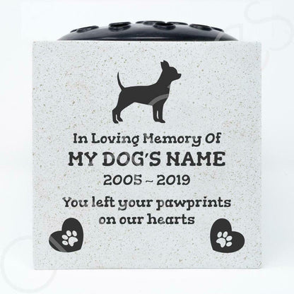 Chihuahua Personalised Pet Dog Graveside Memorial Flower Vase