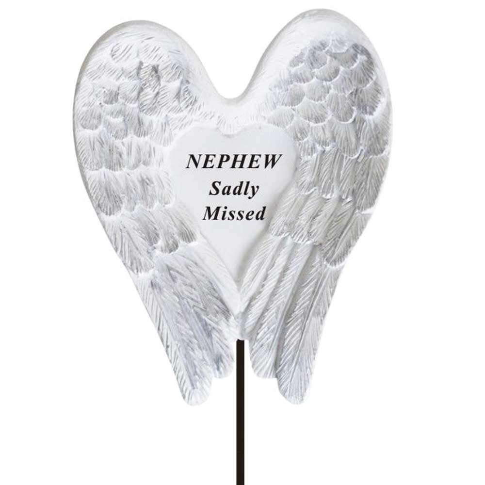 Nephew angel wings memorial tribute stick