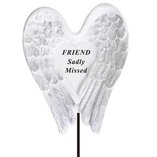 Friend angel wings memorial tribute stick