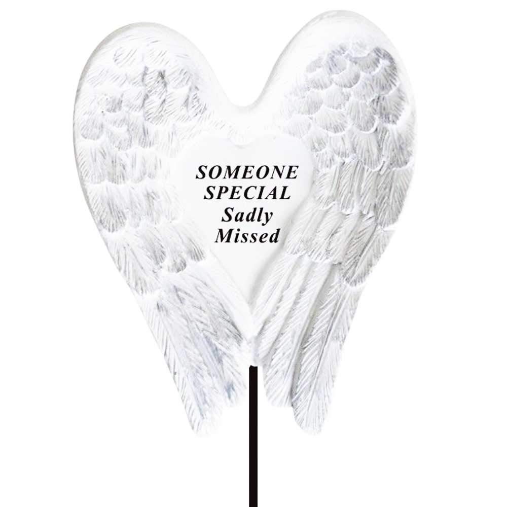 Someone Special angel wings memorial tribute stick