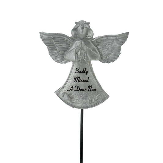 Nan Sadly Missed silver guardian angel tribute stick